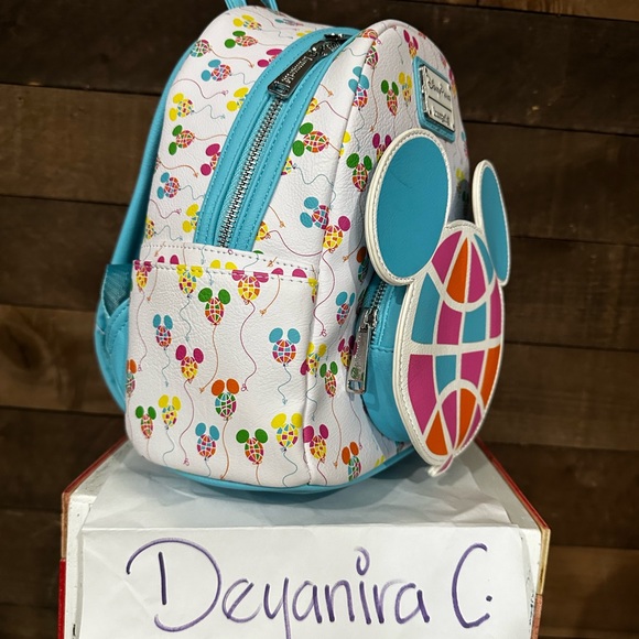 Disney Parks WDW 50th Anniversary Retro Vault Balloons Loungefly Mini Backpack - Picture 3 of 6